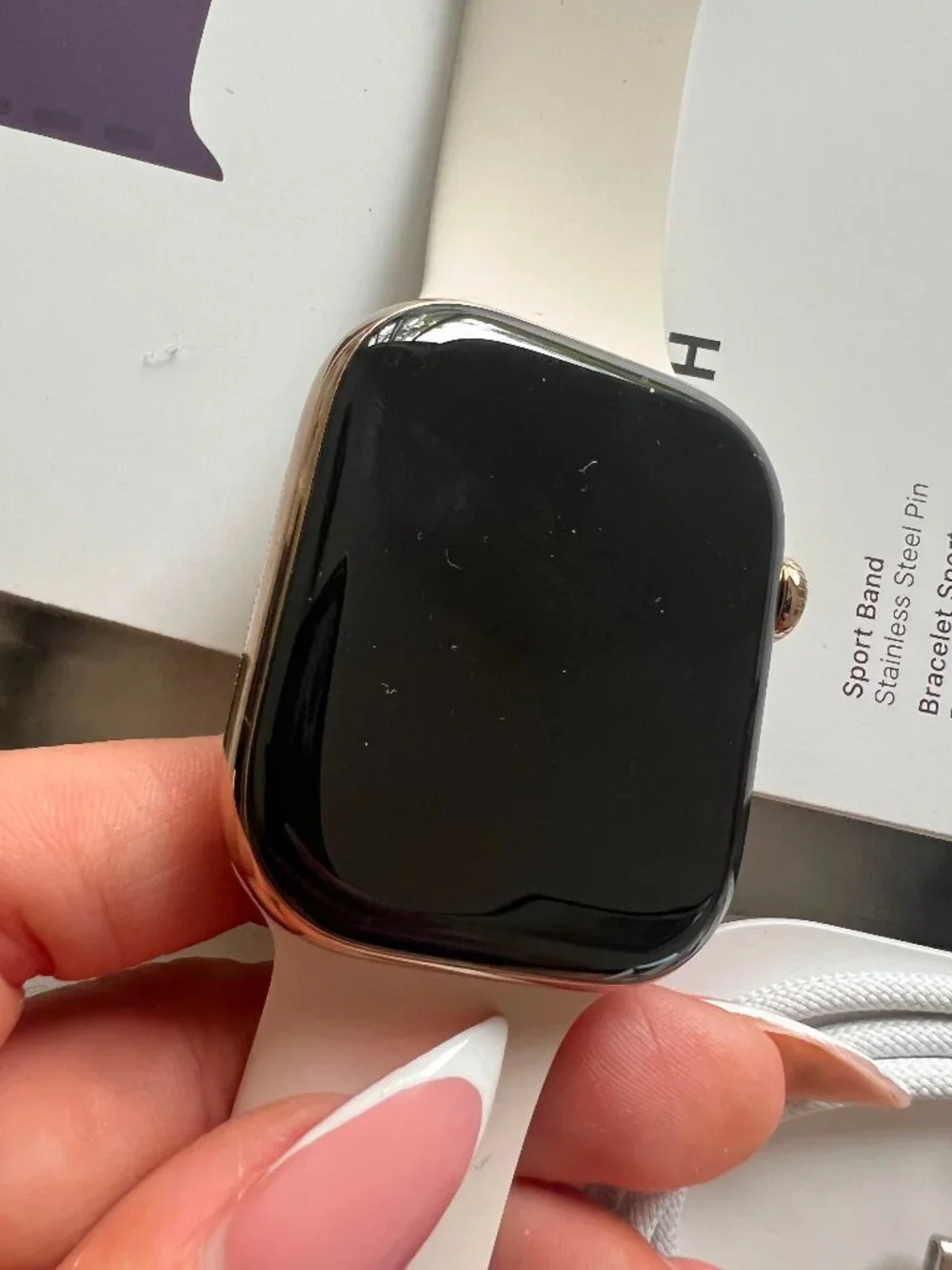 Apple Watch Series 10 GPS +Cellular 46mm Gold Titanium Case with Sport Band S/M